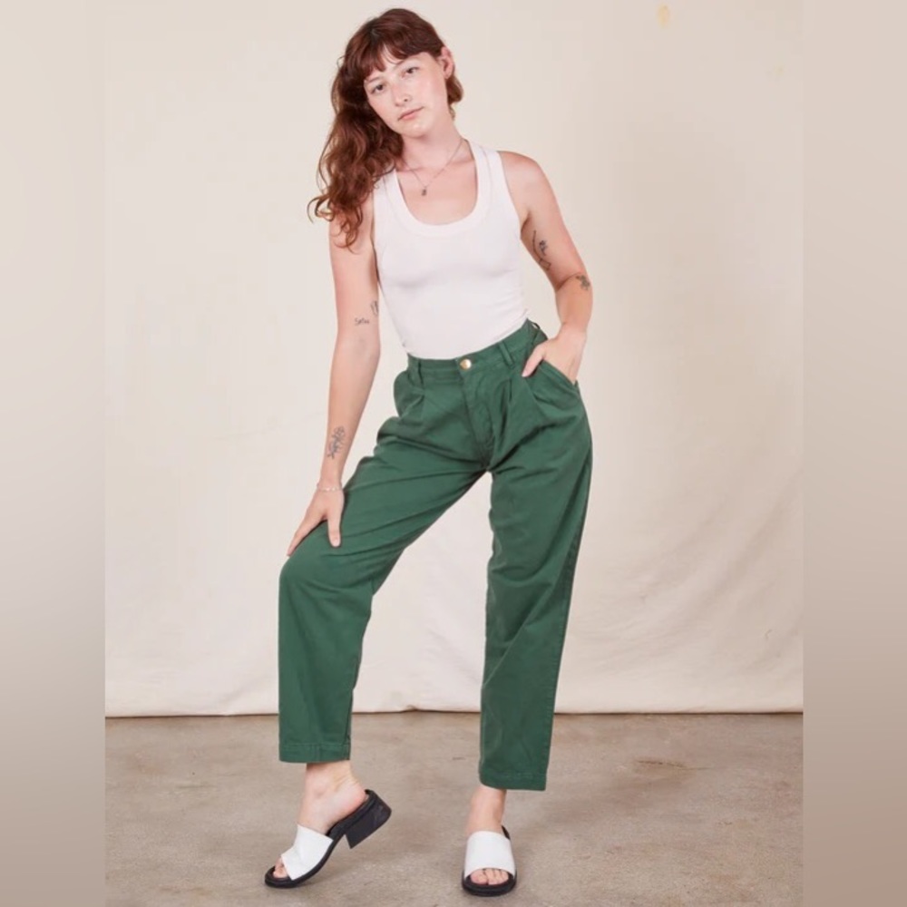 Big Bud Press HEAVYWEIGHT TROUSERS - DARK EMERALD GREEN (L)